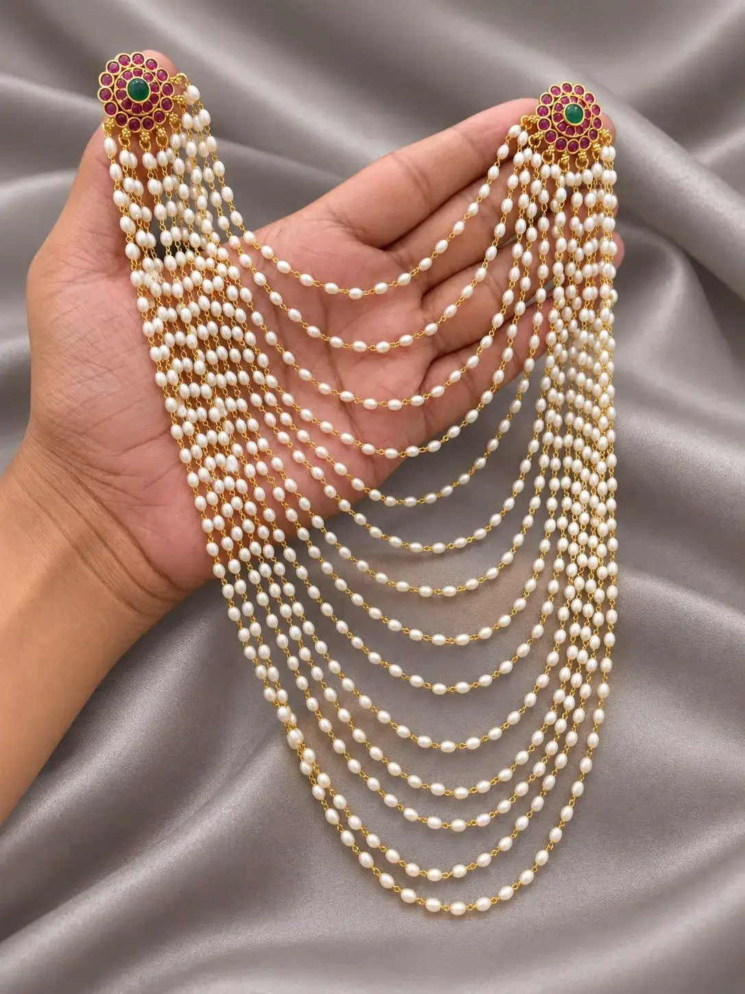 Layered Pearl Chain Rakodi